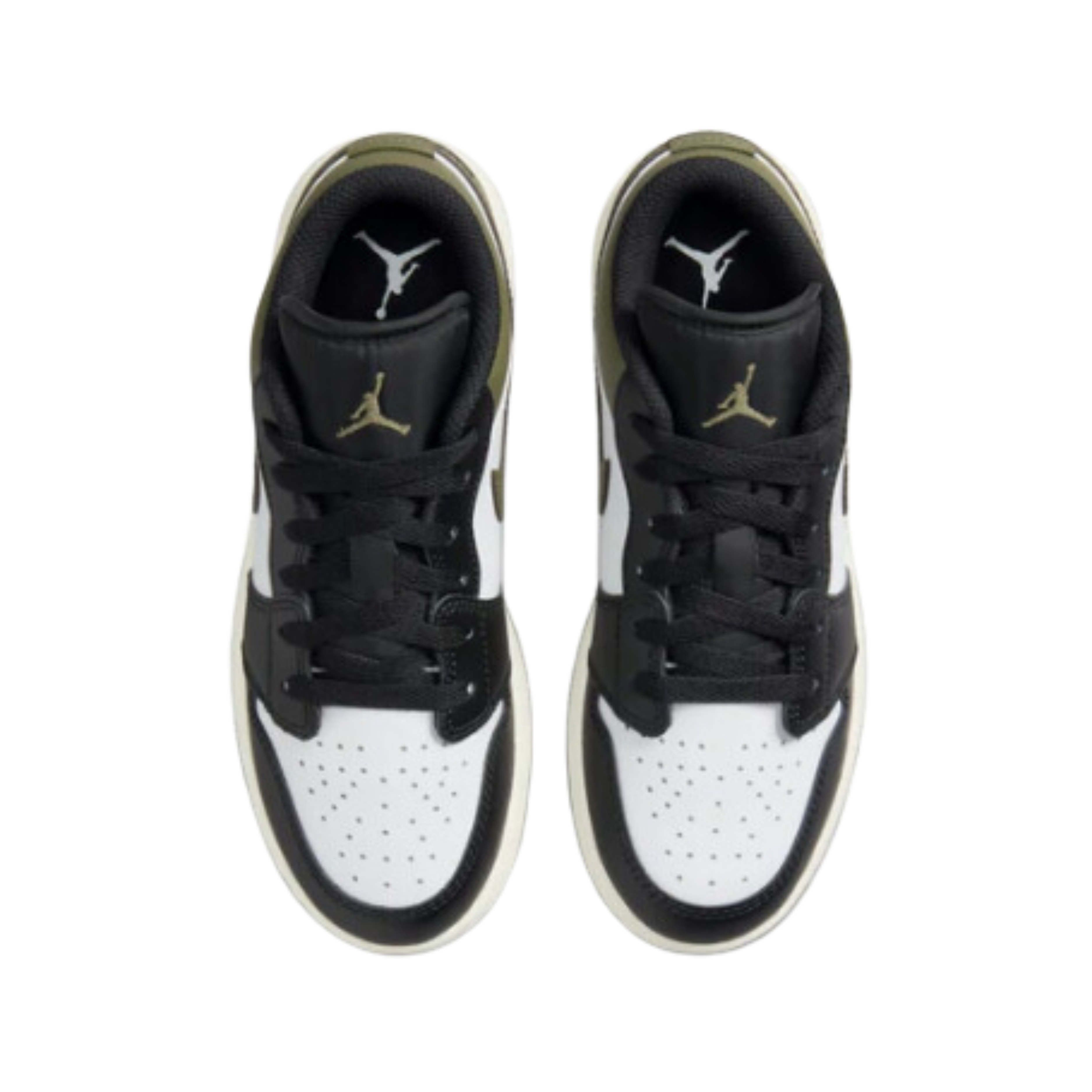 Air Jordan 1 Low Black Toe Medium Olive (GS) - Razan Sneakers