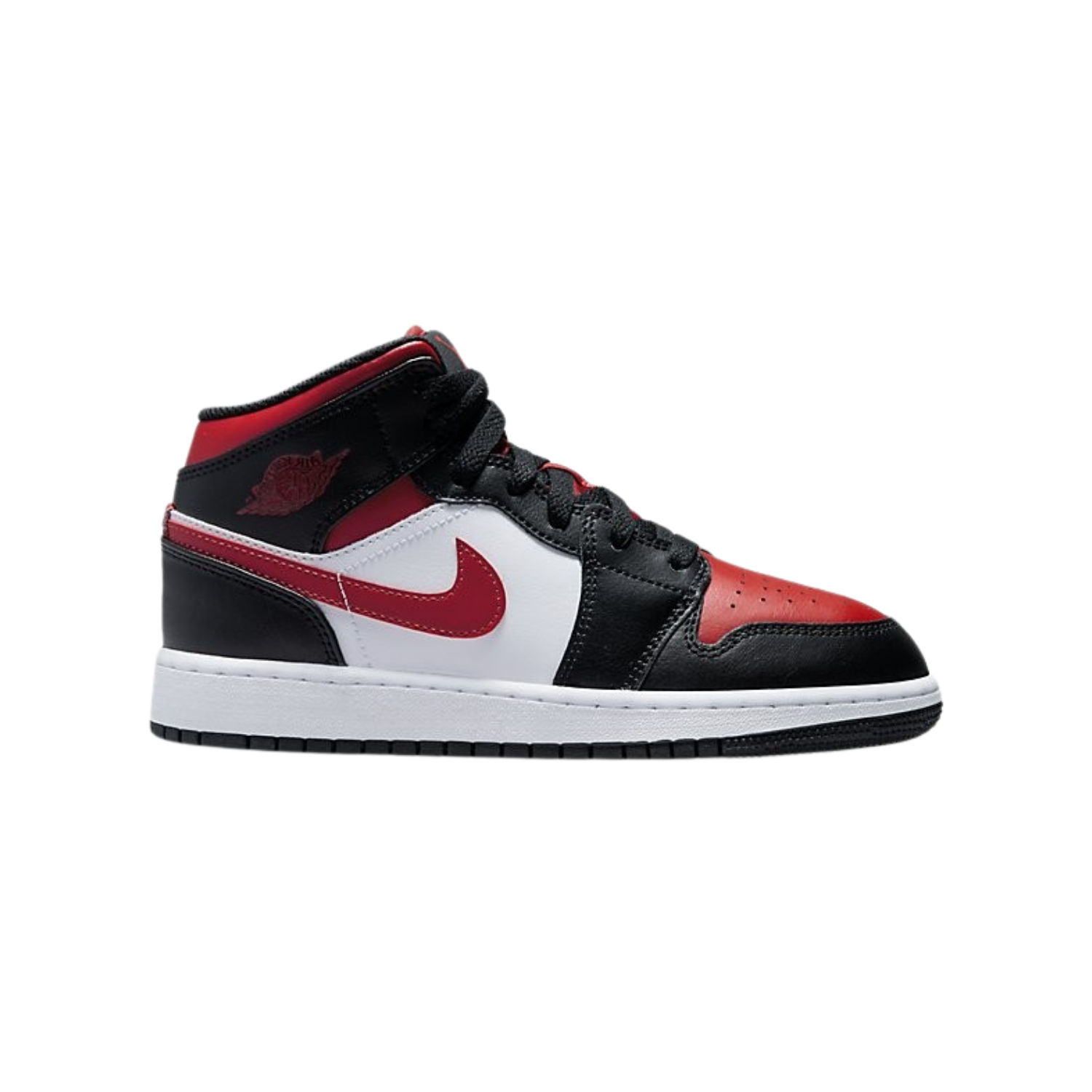 Air Jordan 1 Mid black fire red (GS) - Razan Sneakers