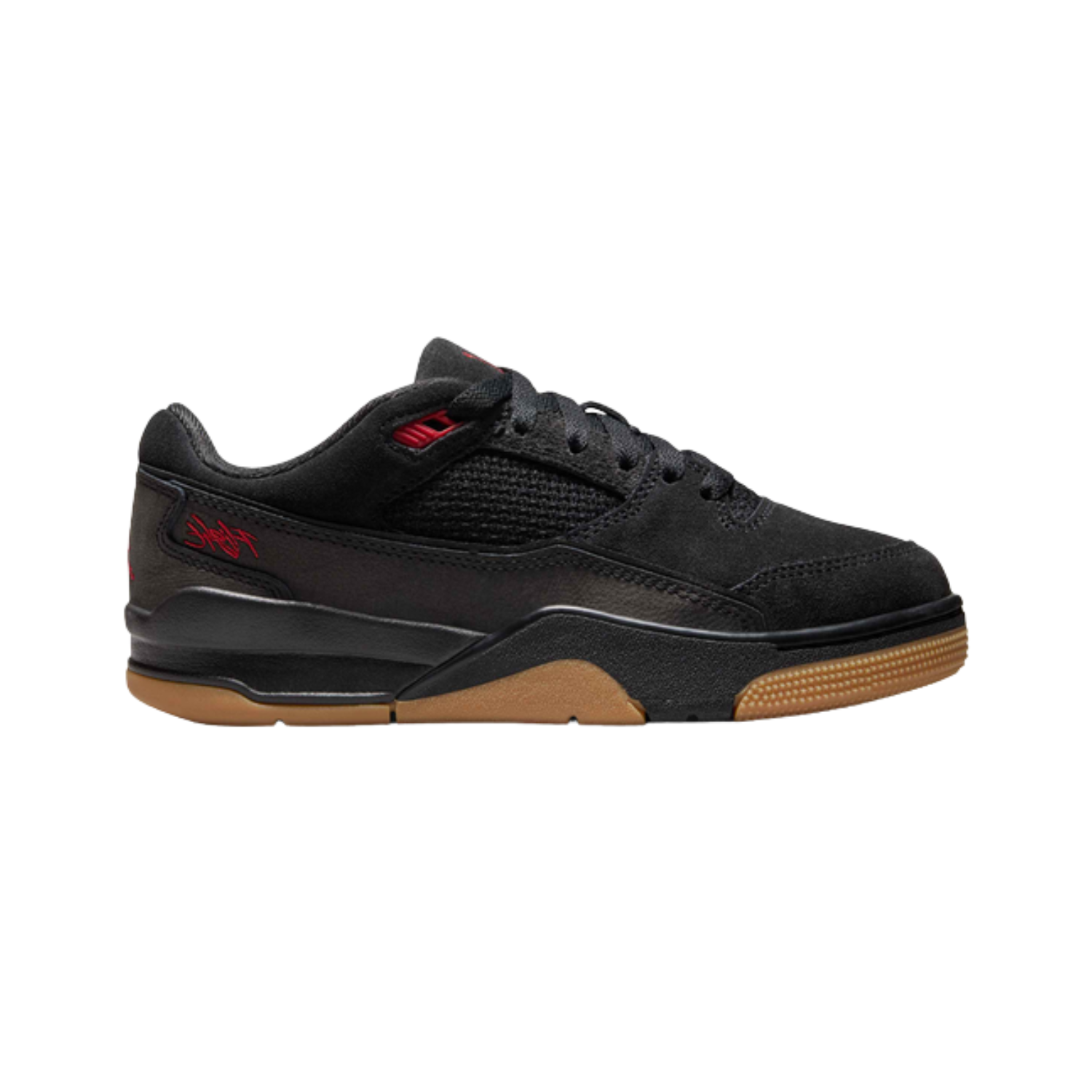 Jordan Flight Court Black Gum Varsity Red (GS) - Razan Sneakers