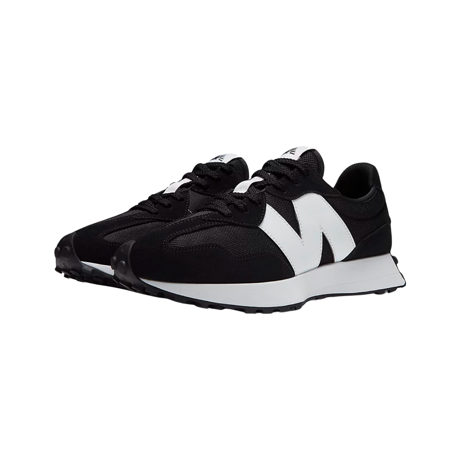 New Balance 327 Black White N Logo - Razan Sneakers