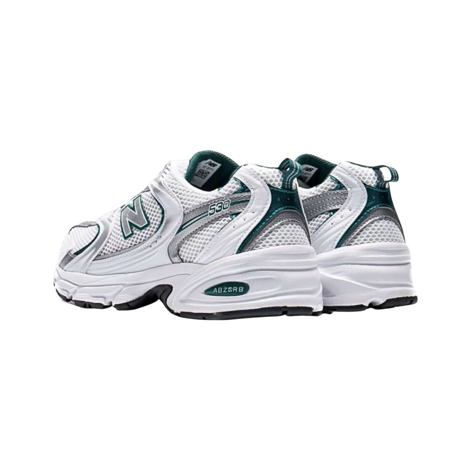 New Balance 530 White Silver Green - Razan Sneakers