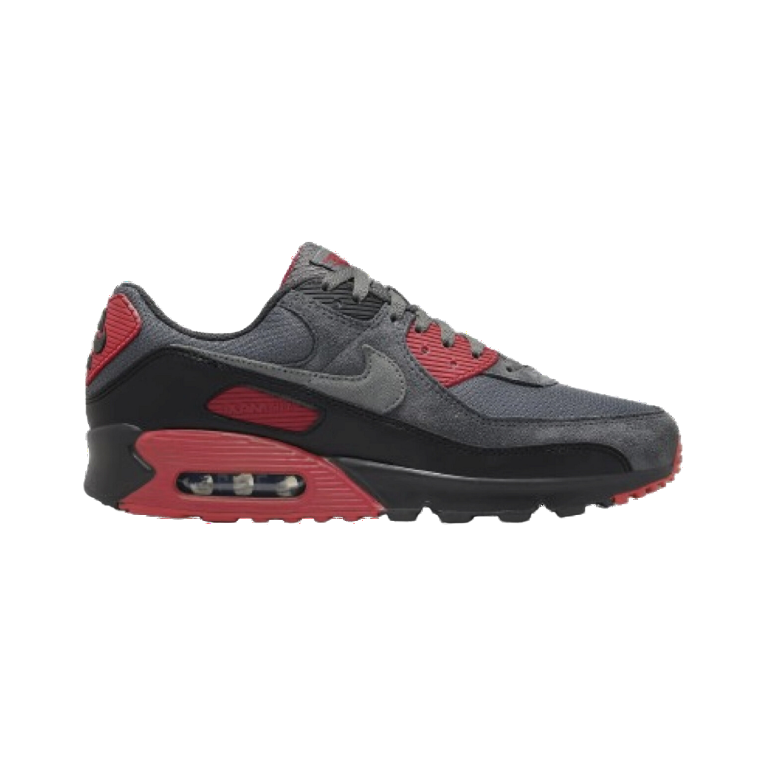 Nike Air Max 90 Black Grey Fire Red - Razan Sneakers