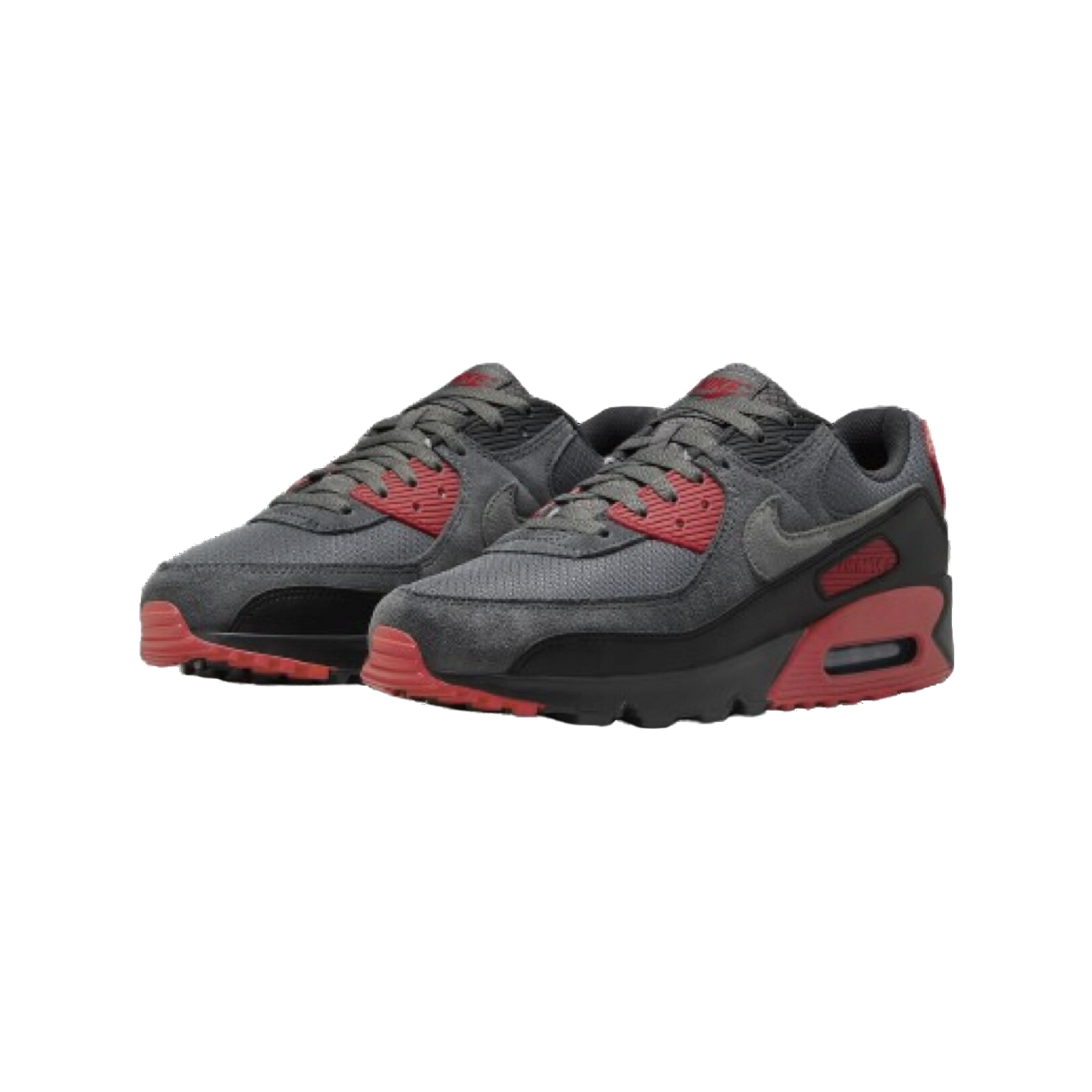 Nike Air Max 90 Black Grey Fire Red - Razan Sneakers