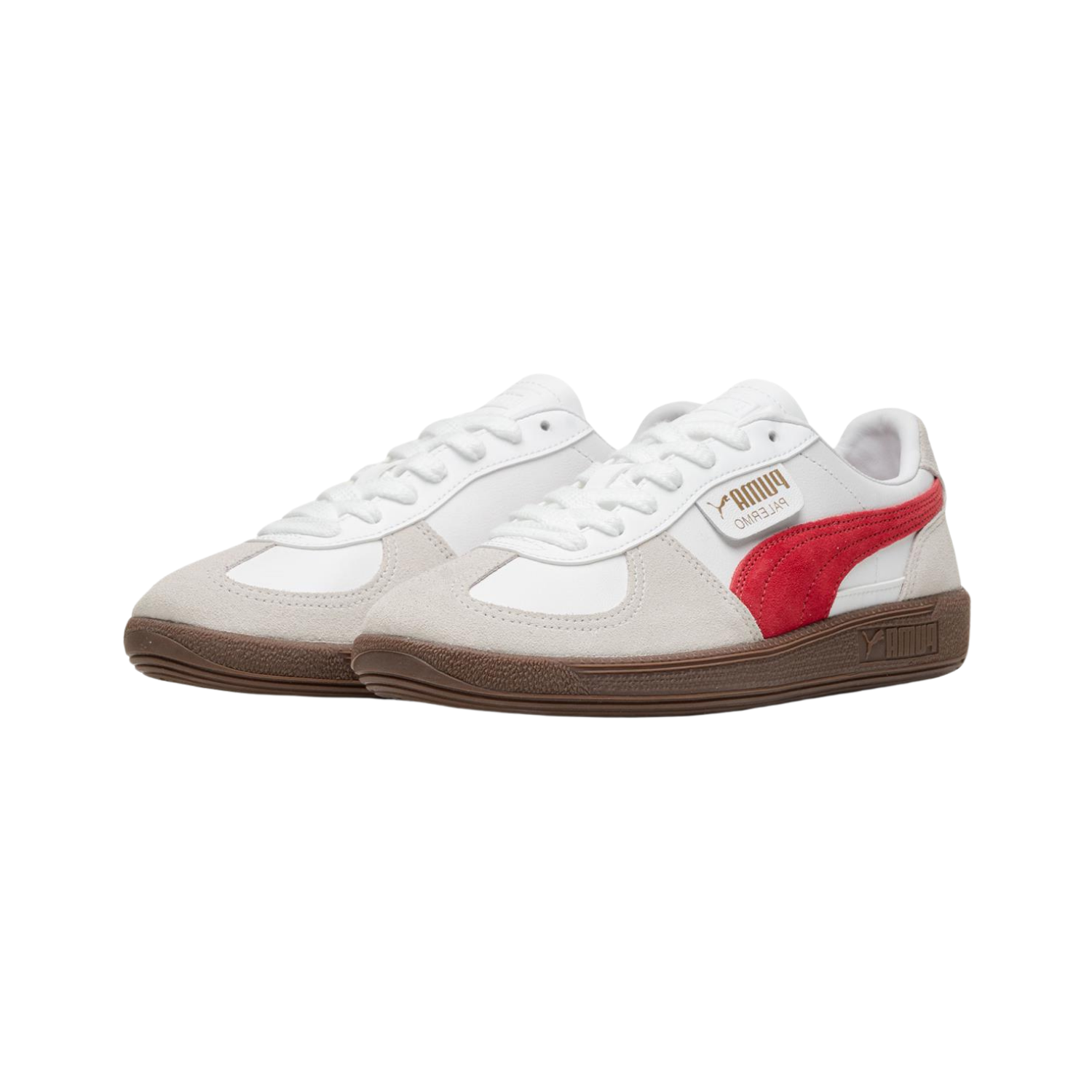 Puma Palermo Leather White Club Red - Razan Sneakers